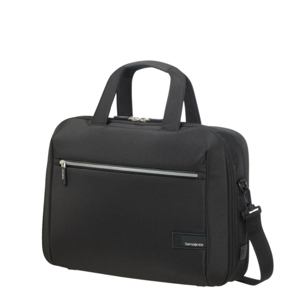 Samsonite Litepoint 15 6 Bailhanlde laptop briefcase KF2 Black front3qrtr primary jpg