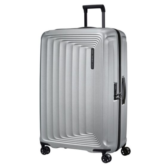 Samsonite Nuon Kf0 Polycarbonate Spinner 81cm Silver Front3qrtr