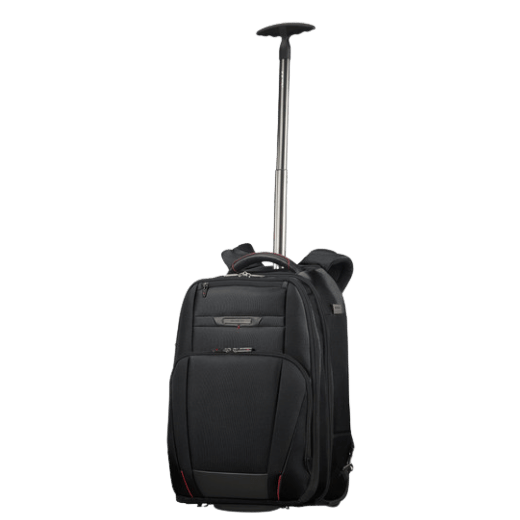 Samsonite Pro DLX 5 Rolling Business 17 inch backpack black front3qrtr handle up png