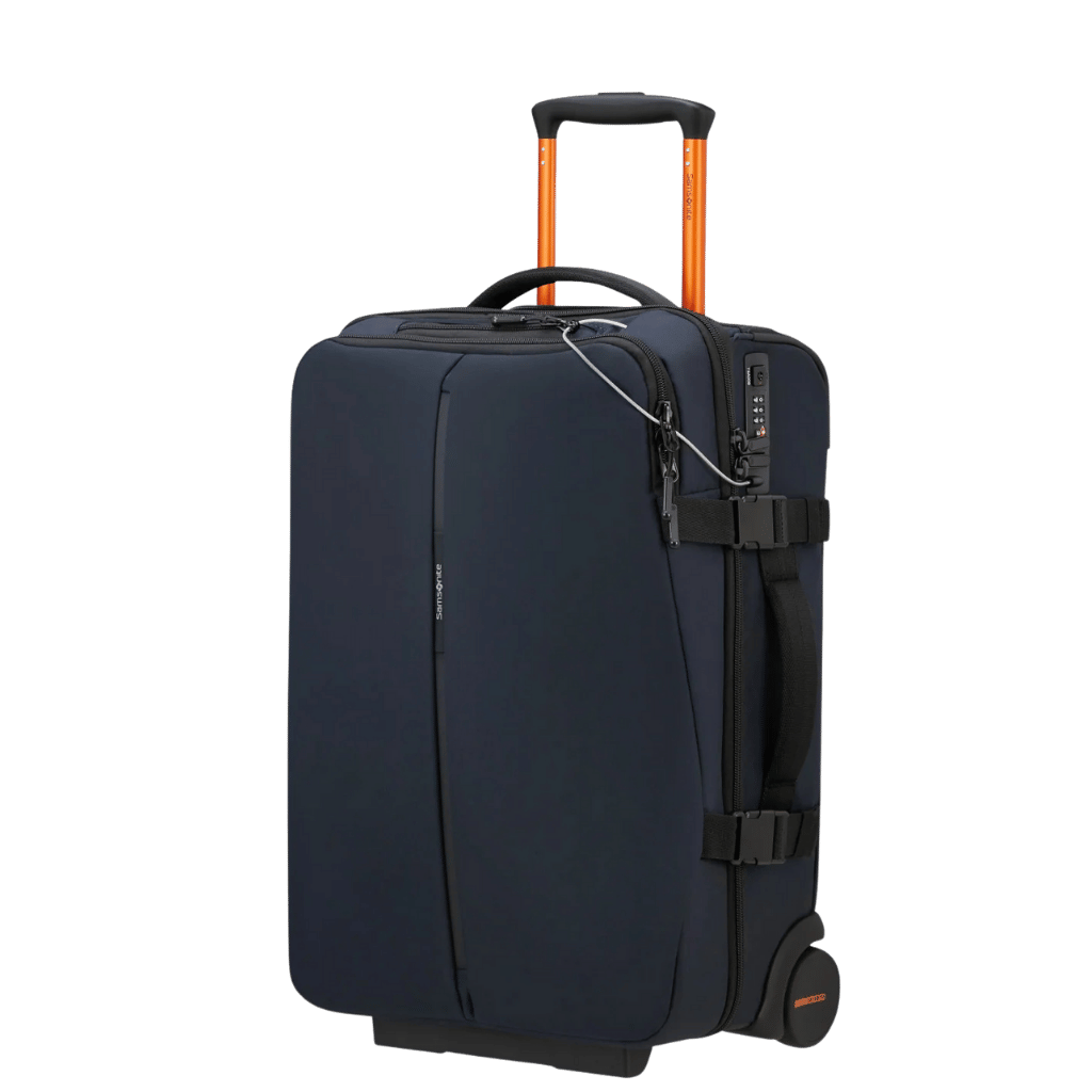Samsonite Securipak Cabin TRolley Duffle navy blue front3qrtr primary png