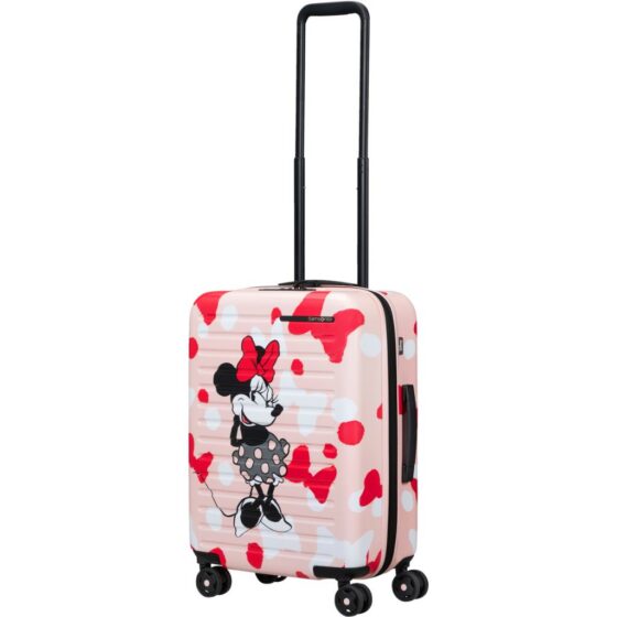Samsonite Stackd 55cm Minnie Bow Spinner Front3qrtr Handle Up