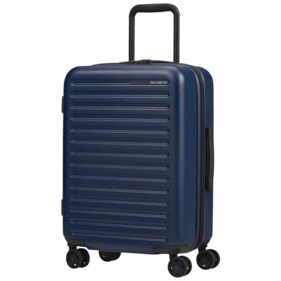 Samsonite Stackd Spinner Luggage KF1 55cm Navy blue front3qrtr jpg