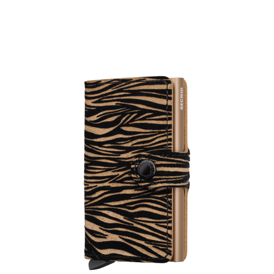 Secrid Miiwallet Zebra leather beige front3qrtr transp
