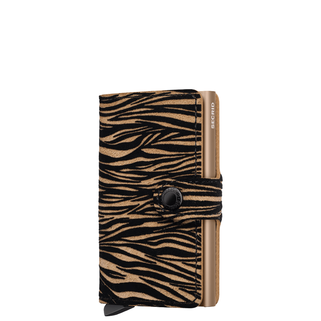 Secrid Miiwallet Zebra leather beige front3qrtr transp