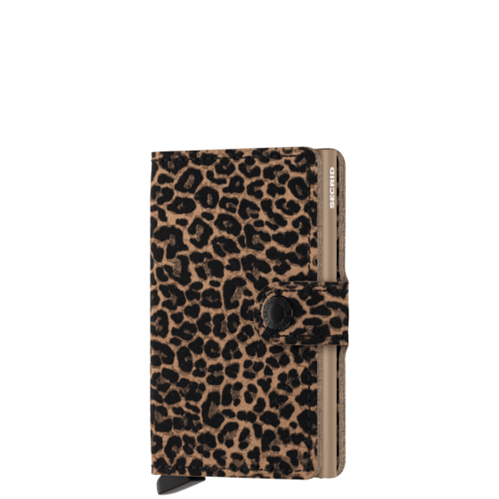 Secrid Miniwallet Leopard Beige front3qrtr transp
