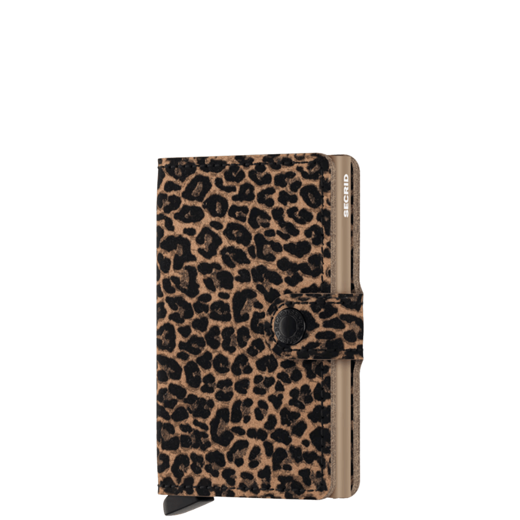 Secrid Miniwallet Leopard Beige front3qrtr transp