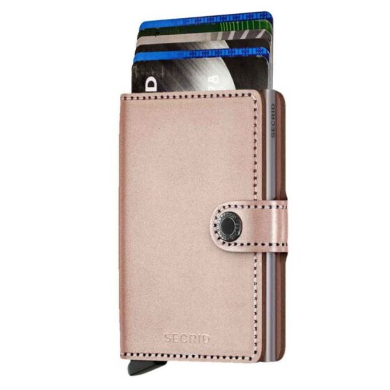 Secrid Miniwallet Metallic Mme Rose Gold Front3qrtr Pop Up