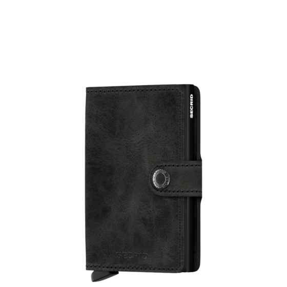 Secrid Miniwallet Vintage MV Leather Black front3qrtr transp