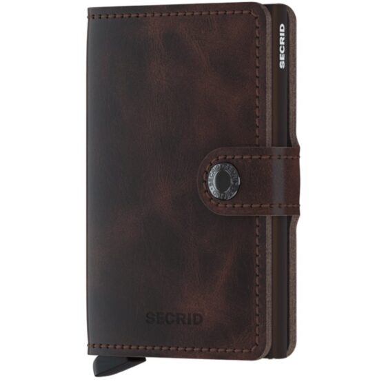 Secrid Miniwallet Vintage MV Leather Chocolate front3qrtr jpg