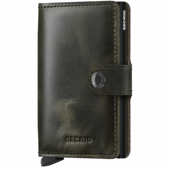 Secrid Miniwallet Vintage Olive front3qrtr png