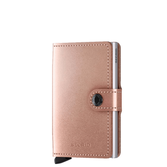 Secrid Miniwallet metallic Rose pink front3qrtr png