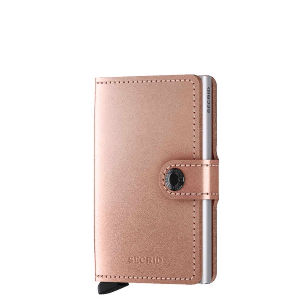 Secrid Miniwallet metallic Rose pink front3qrtr png