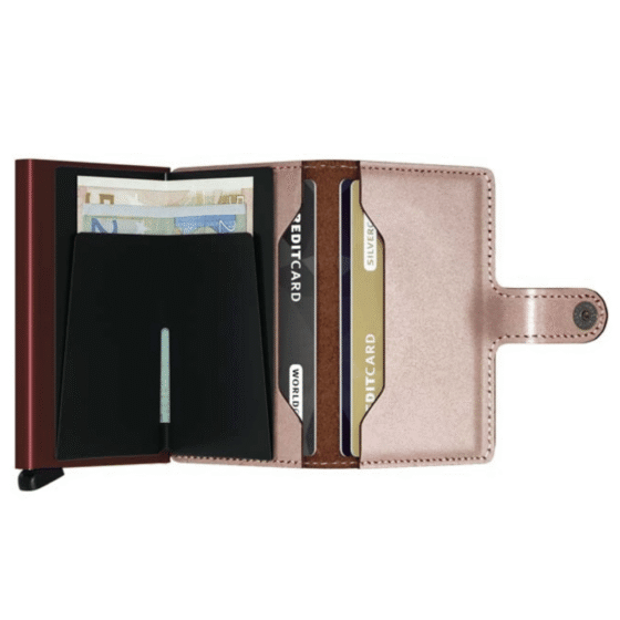 Secrid Miniwallet metallic Rose pink interior png