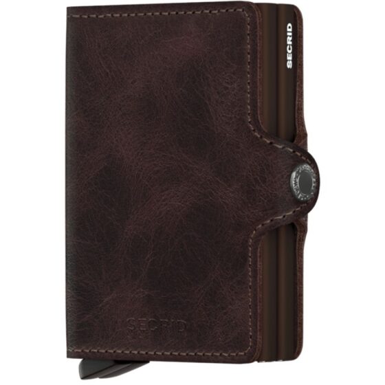 Secrid Twinwallet Vintage Cctv Chocolate Brown Front3qrtr