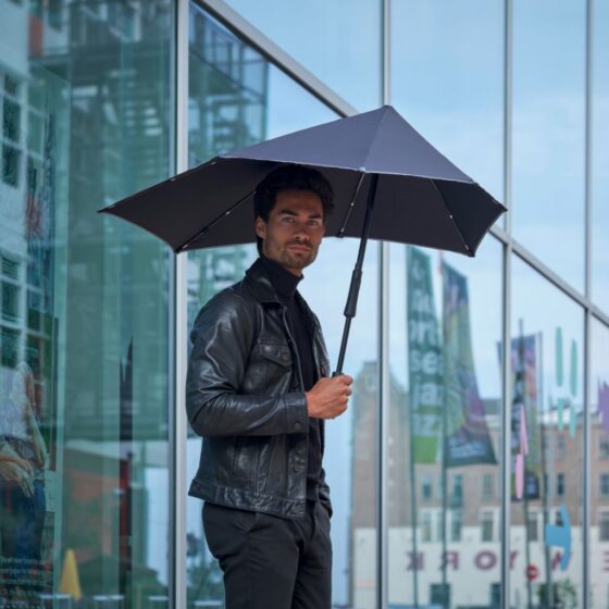 Senz Mini Foldable Storm Umbrella 2010 Midnight Blue Lifestyle