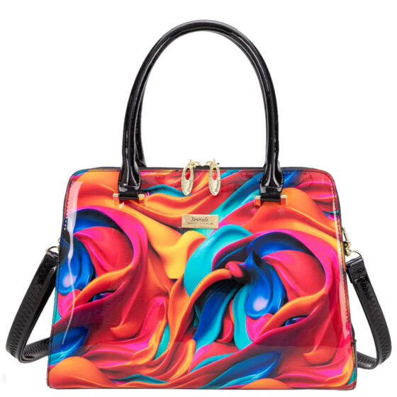 Serenade Stellar Grip Handle Bag Multi colour 0343 front with strap jpeg