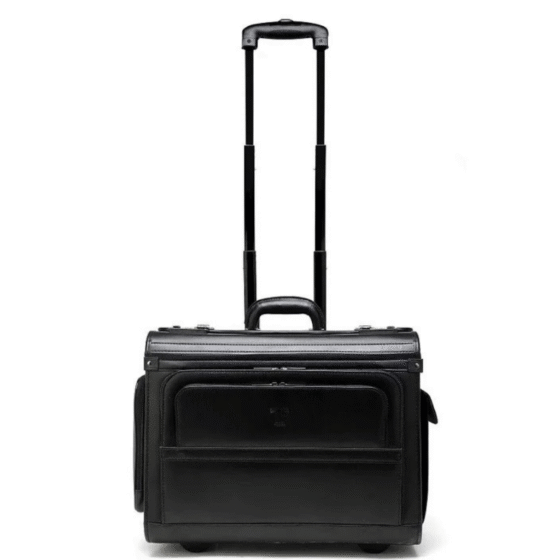 Tosca Leather 2 wheel pilot case black 622 75 front png