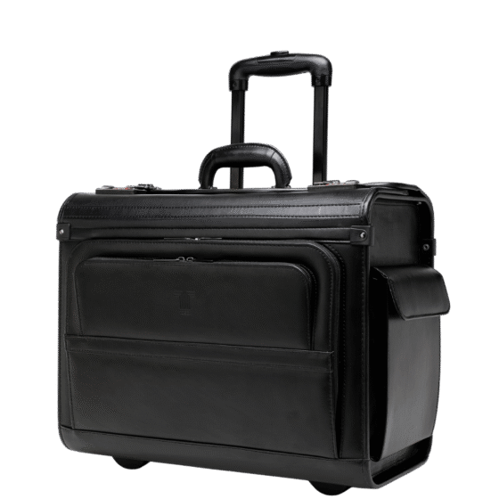 Tosca Leather 2 wheel pilot case black 622 75 front3qrtr png