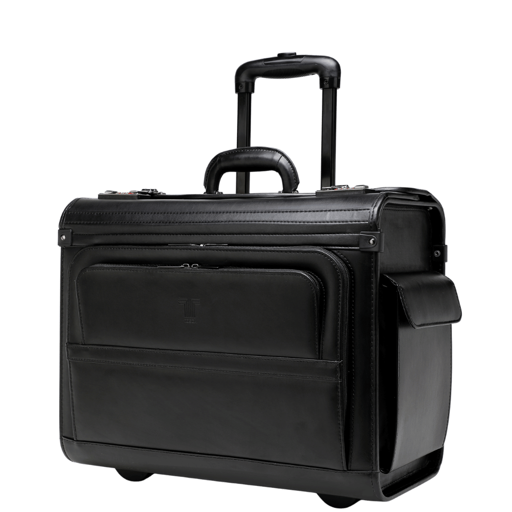 Tosca Leather 2 wheel pilot case black 622 75 front3qrtr png