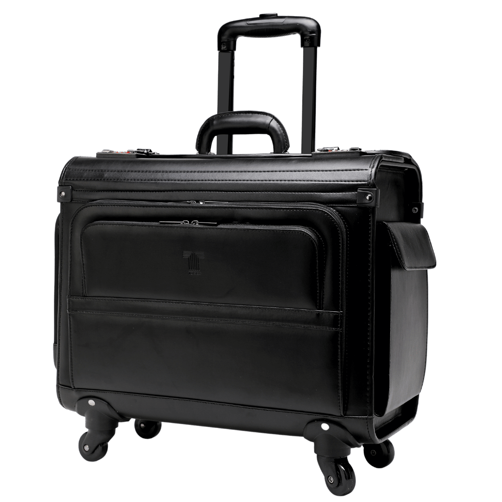 Tosca Leather Pilot case spinner black 622 80 front3qrtr png