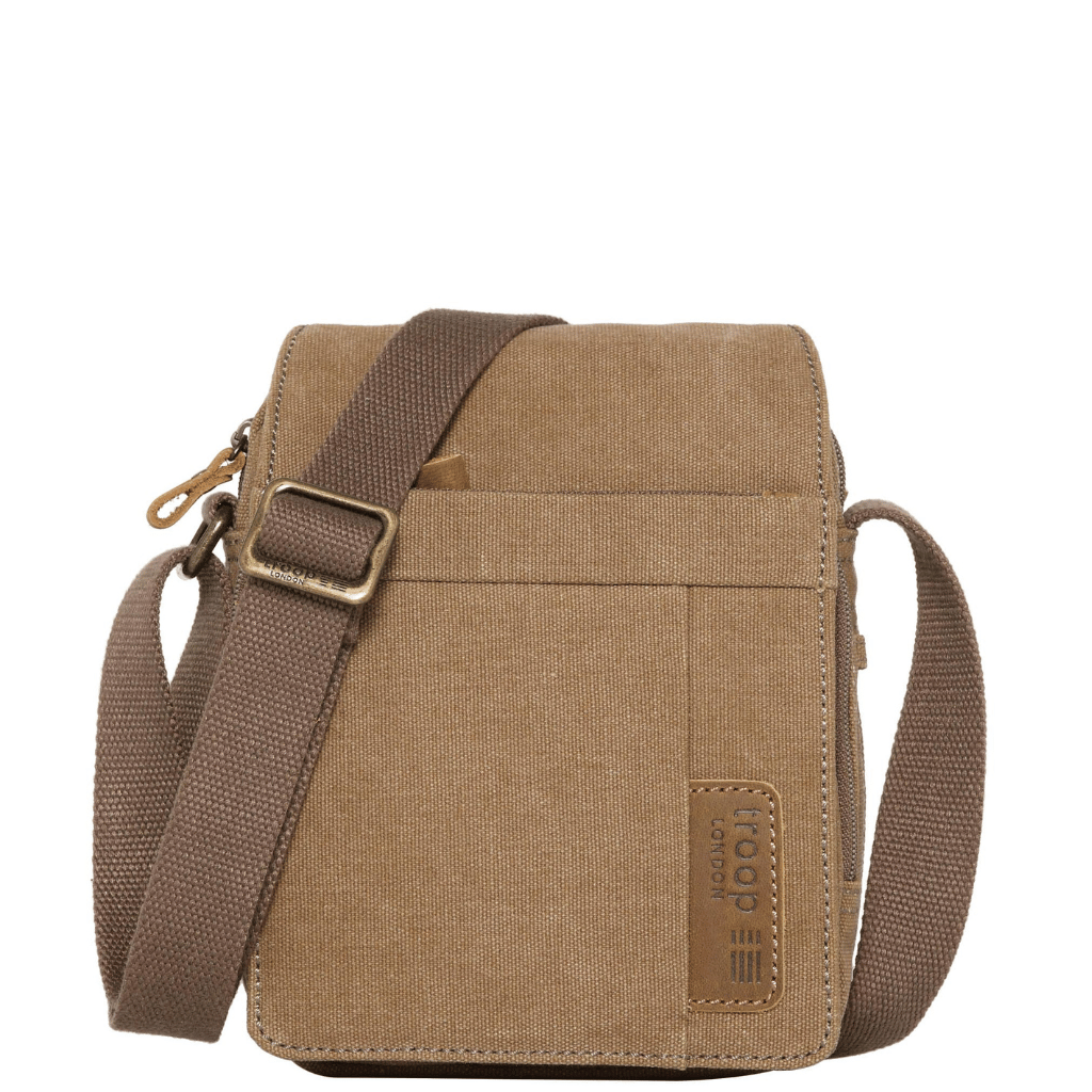 Troop of London Small Shoulder Bag TRP0220 Brown front primary png