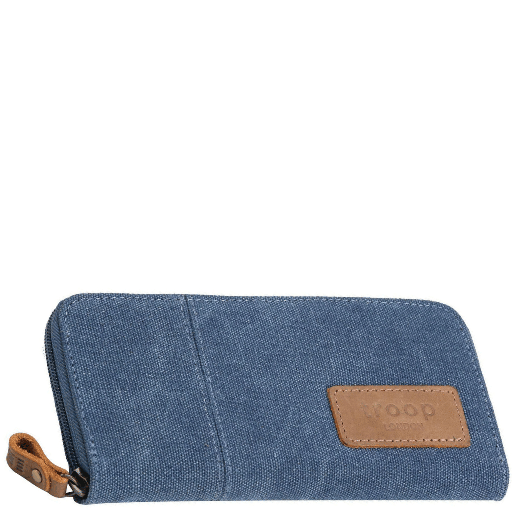 Troop of London Zip around wallet purse 510 blue front main png