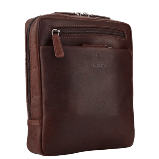 Tuscany Enzo TBA106 crossbody brown front3qrtr png