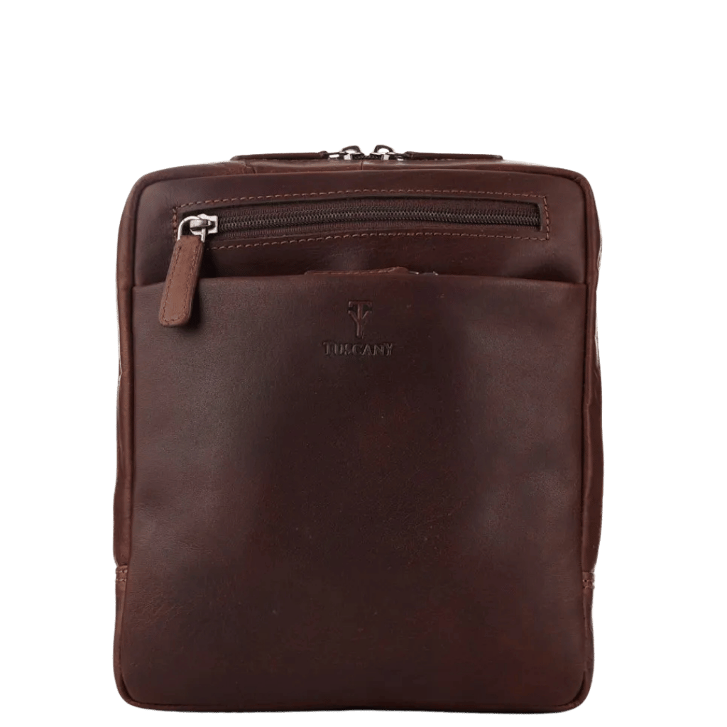 Tuscany Enzo TBA106 crossbody brown front primary png