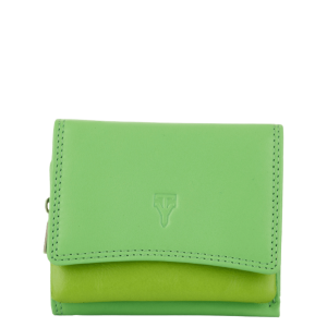 Tuscany_Leather_TPA304_Compact_ladies_trifold_purse_green_front