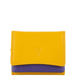 Tuscany_Leather_TPA304_Compact_ladies_trifold_purse_yellow_front