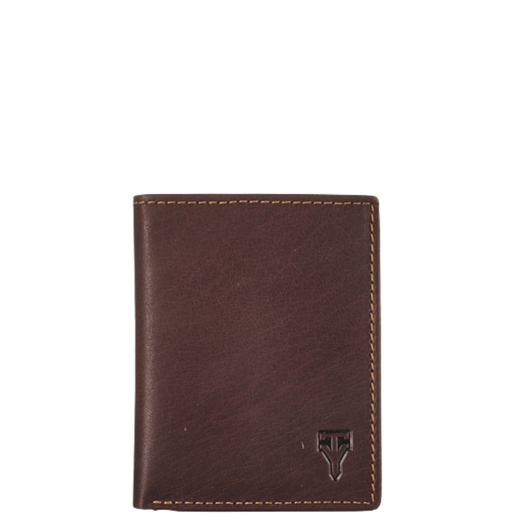Tuscany_TRifold_compact_wallet_upright_TWO206_brown_front