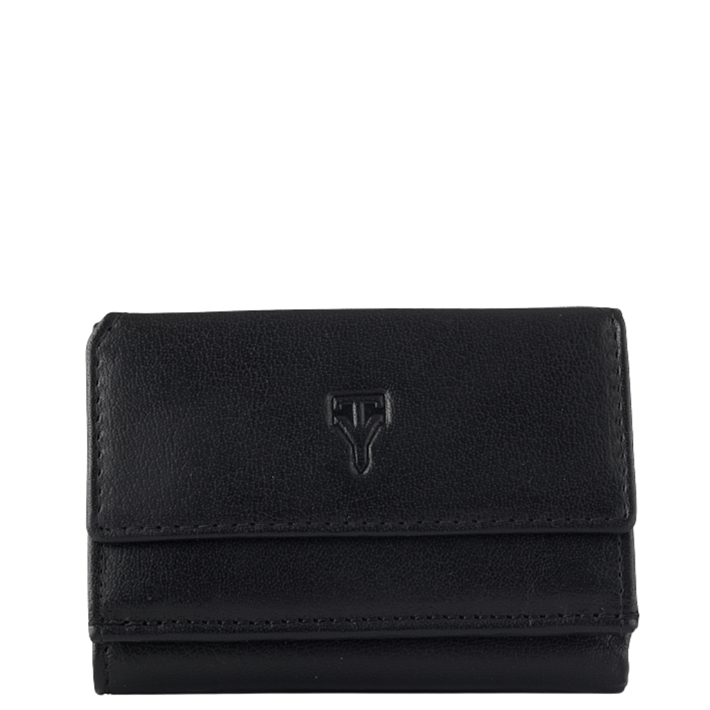 Tuscany_Trifold_leather_wallet_TWO208_black_front