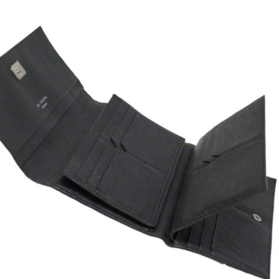 Via La Moda VLP7422 credit card purse ostrich leg black interior2 jpg