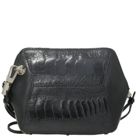 Via La Moda Kim 4048OL Ostrich Leg handbag black front jpg