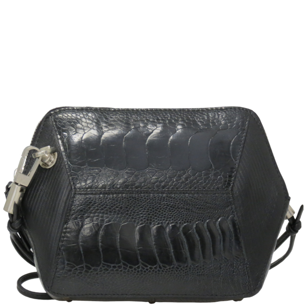 Via La Moda Kim 4048OL Ostrich Leg handbag black front jpg