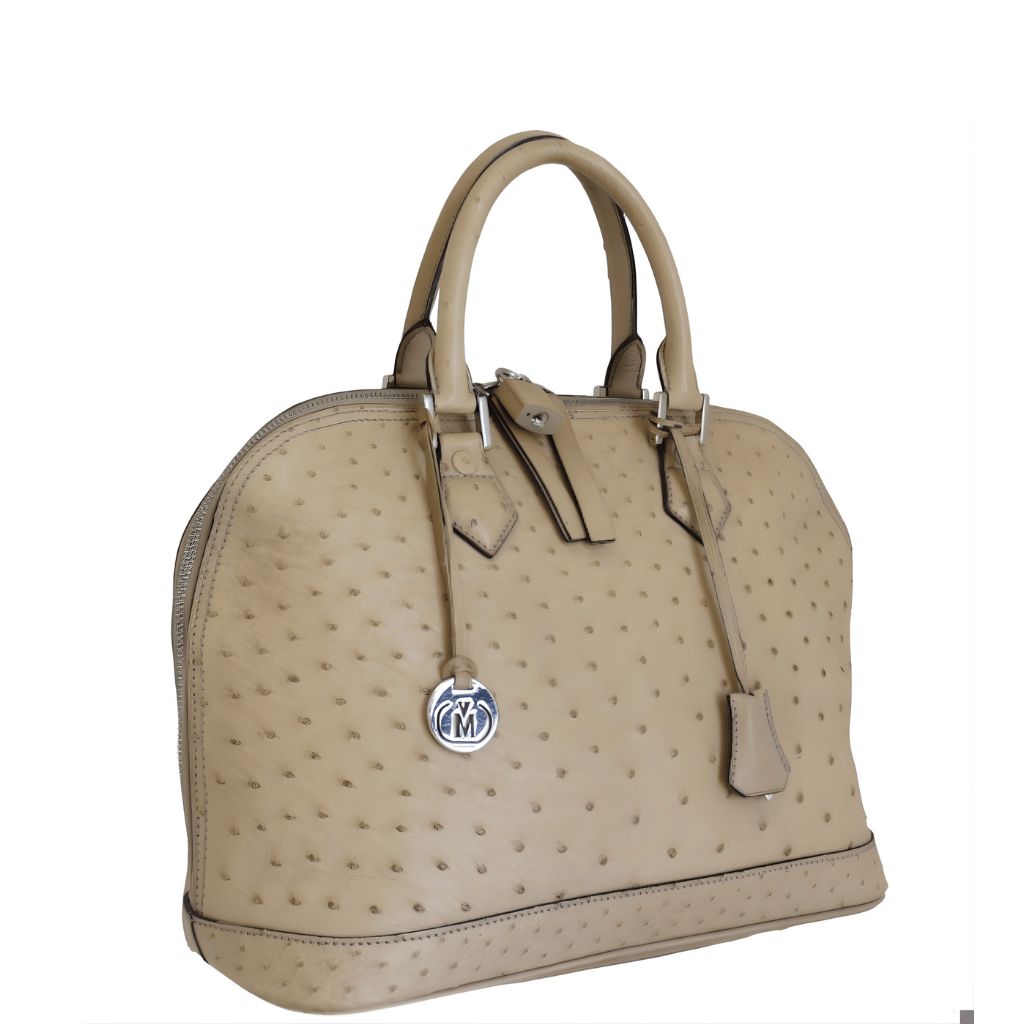 Via La Moda Mala Ostrich Handbag 2002 Taupe front3qrtr primary png