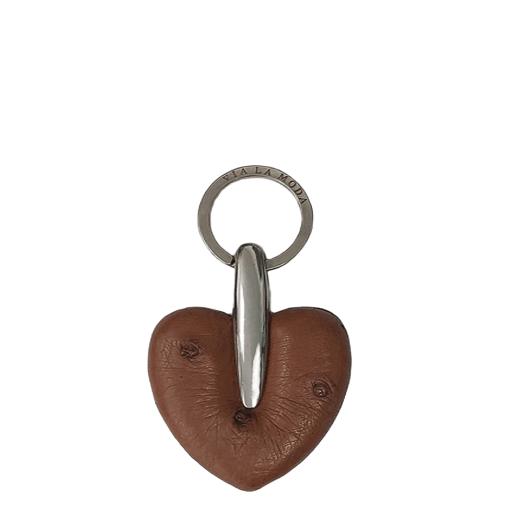 Via La Moda Ostrich keyring Heart 6016 brown primary png