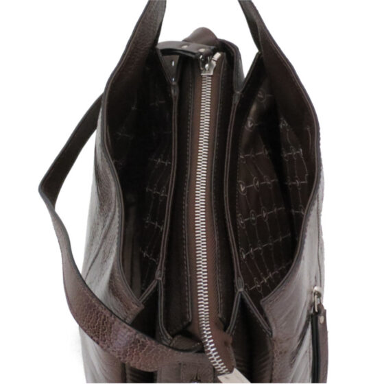 Via La Moda Provoque Anna 4044 Ostrich Leg Handbag Nicotine interior jpg