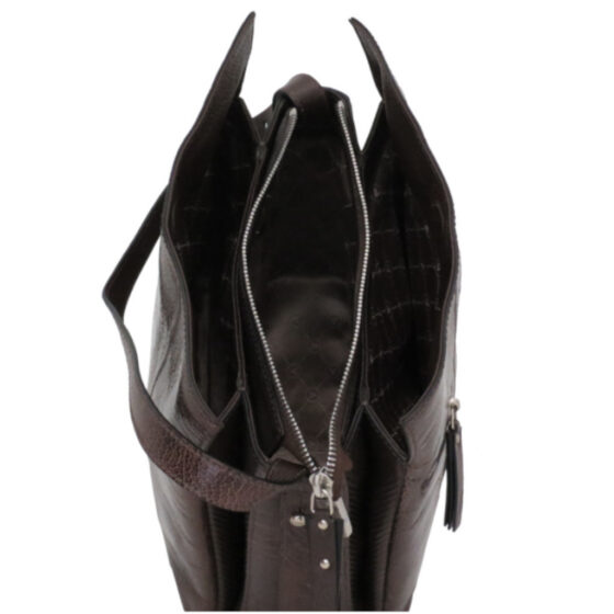Via La Moda Provoque Anna 4044 Ostrich Leg Handbag Nicotine interior2 jpg