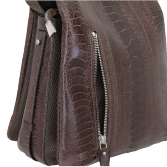 Via La Moda Provoque Anna 4044 Ostrich Leg Handbag Nicotine stash pocket jpg