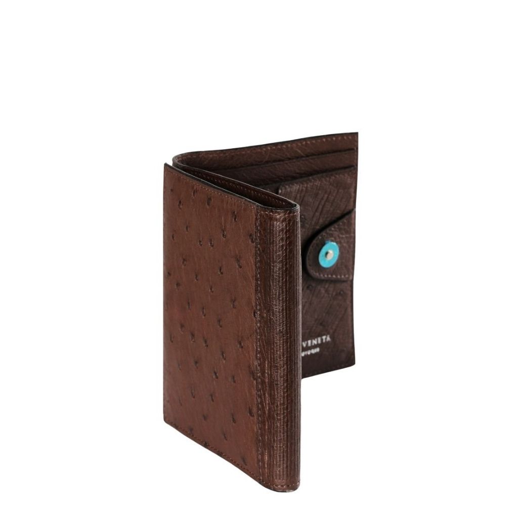 Via Veneta Provoque Heidi S Bend Wallet Purse 7414 Ostrich leather nicotine main primary jpg