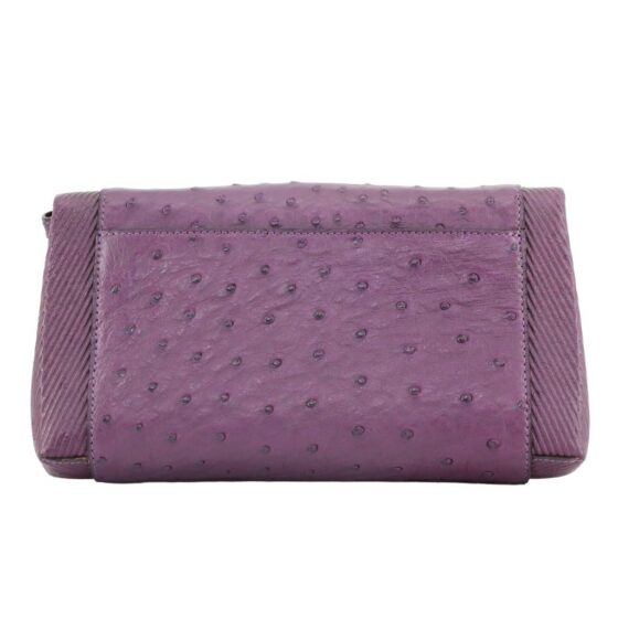 Via Veneta Provoque Veronica Ostrich Handbag 4032 African Violet rear jpg