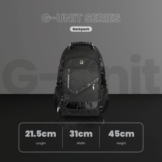 Volkano 7027 g Unit laptop backpack black dims png
