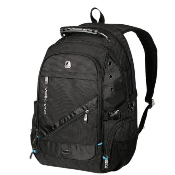 Volkano 7027 g Unit laptop backpack black front3qrtr png