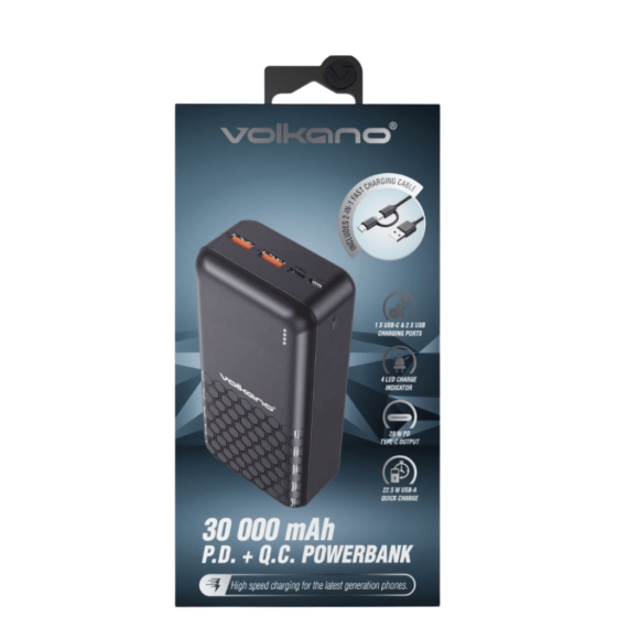 Volkano 9017 Remus 30000 powerbank black packageprimary