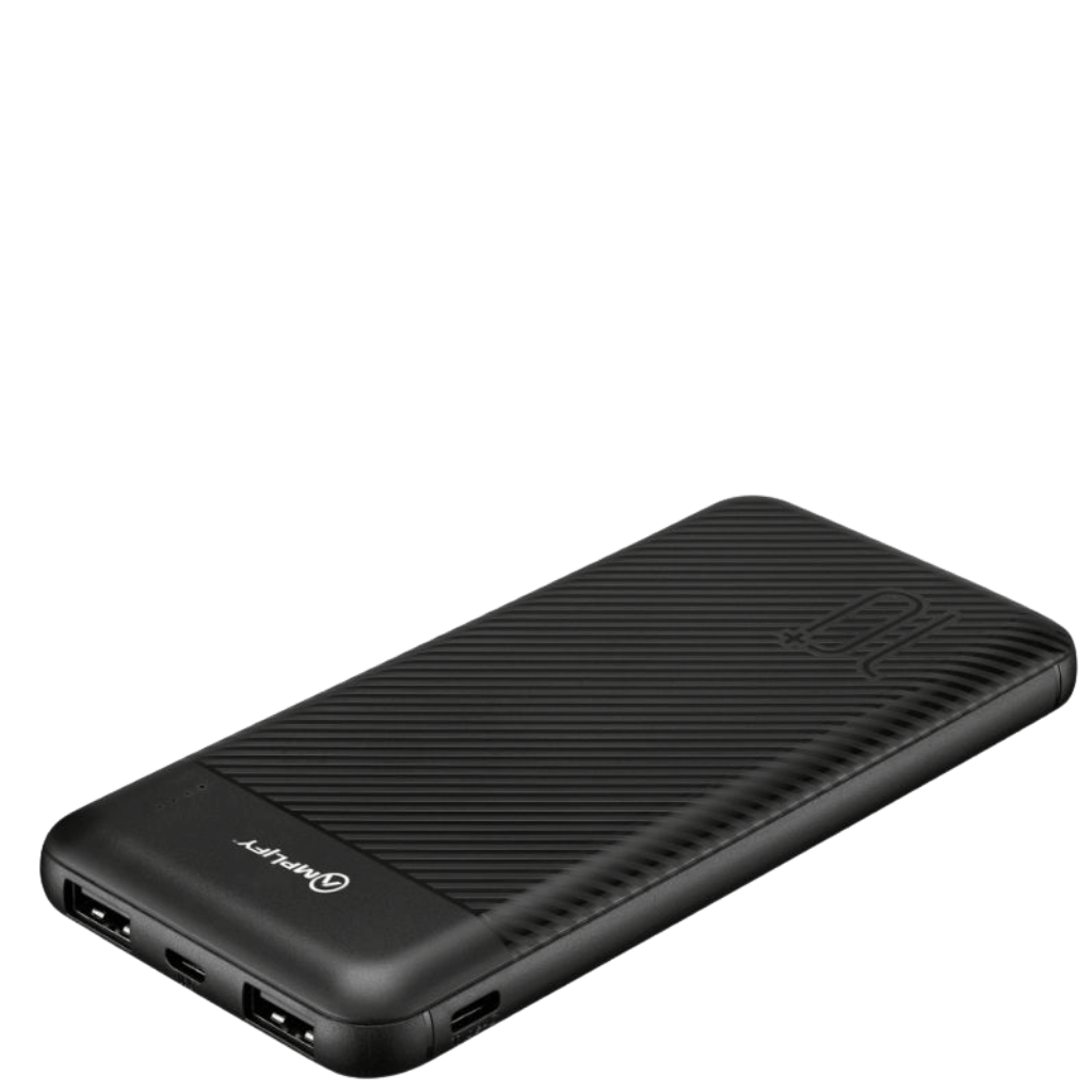 Volkano Amplify Spark 10000 Powerbank 9000 black front3qrtr transparent