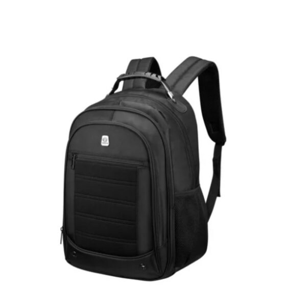 Volkano Captain 15 inch laptop backpack 9192 black front3qrtr primary jpg