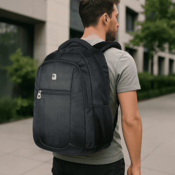 Volkano Jet laptop Backpack 1020 black lifestyle png