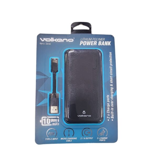 Volkano Nano 9005 10000mah Powerbank Black Package Primary2