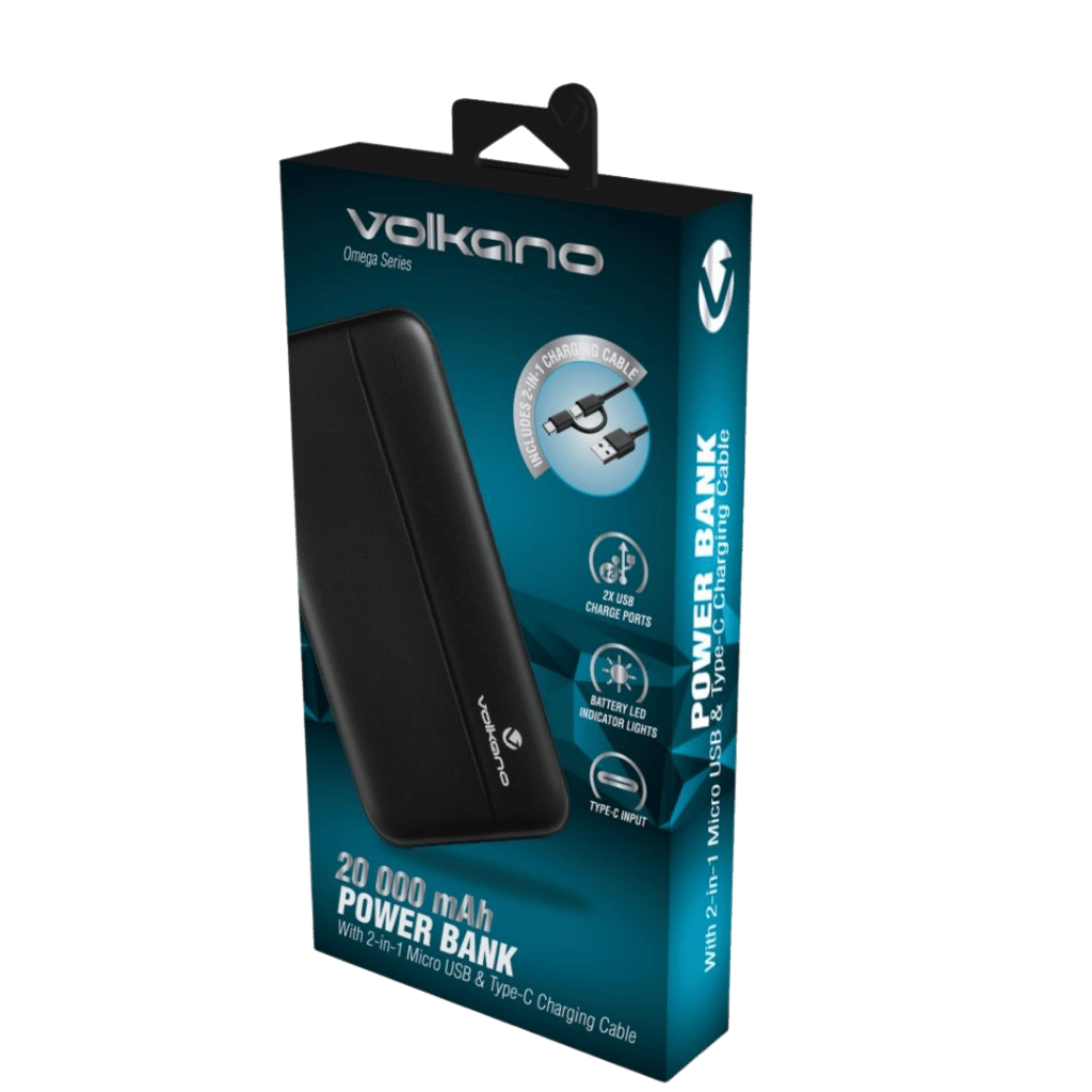 Volkano Omega 20000mah powerbank black 9016 packaging primary